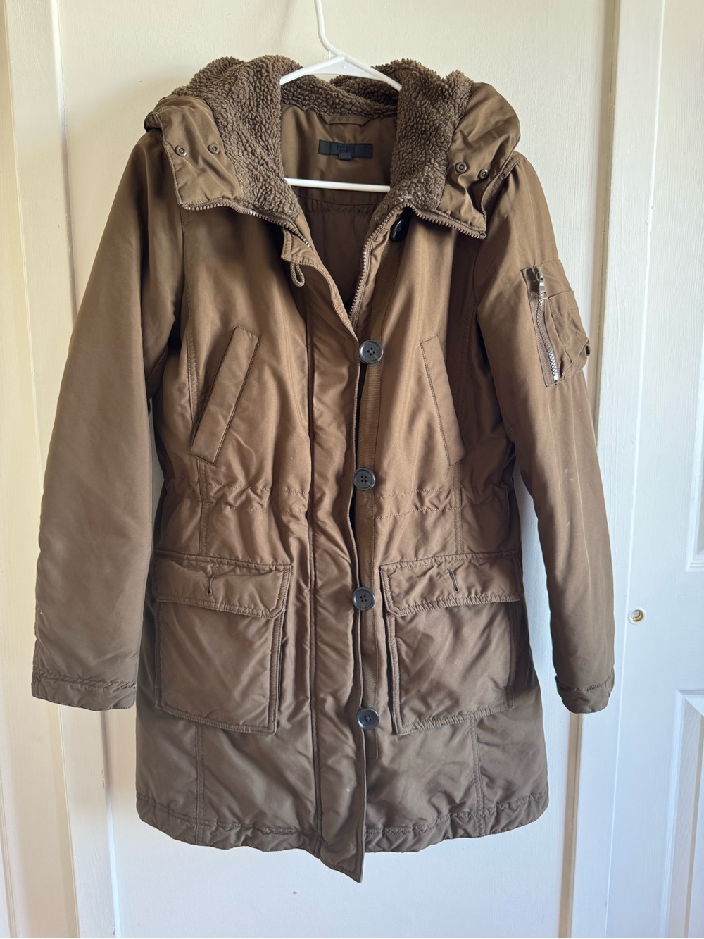 Uniqlo Women’s Brown Utility Parka with Sherpa Hood